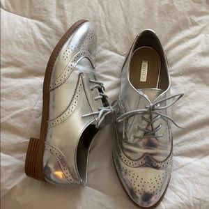 Silver oxford loafers